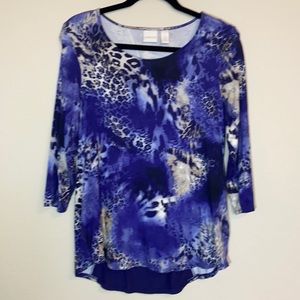 Chico’s T-shirt with false split back size 1